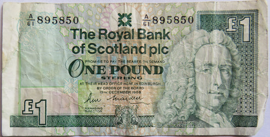 1988 The Royal Bank of Scotland £1 Banknote