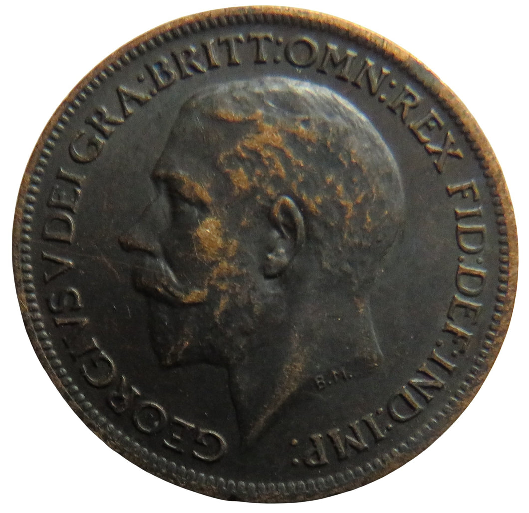 1916 King George V Farthing Coin - Great Britain