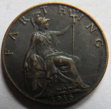 Load image into Gallery viewer, 1916 King George V Farthing Coin - Great Britain
