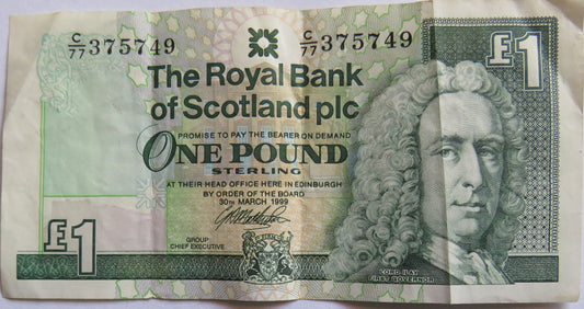 1999 The Royal Bank of Scotland £1 Banknote