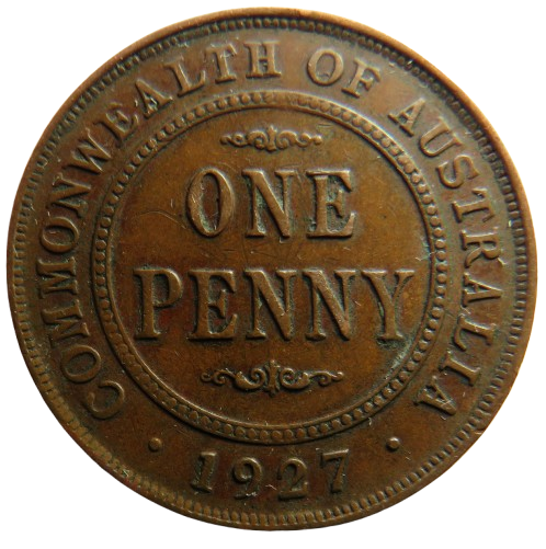 1927 King George V Australia One Penny Coin