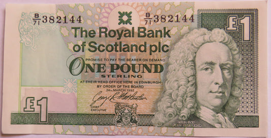 1992 The Royal Bank of Scotland £1 Banknote
