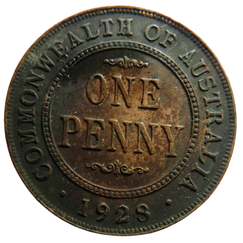 1928 King George V Australia One Penny Coin