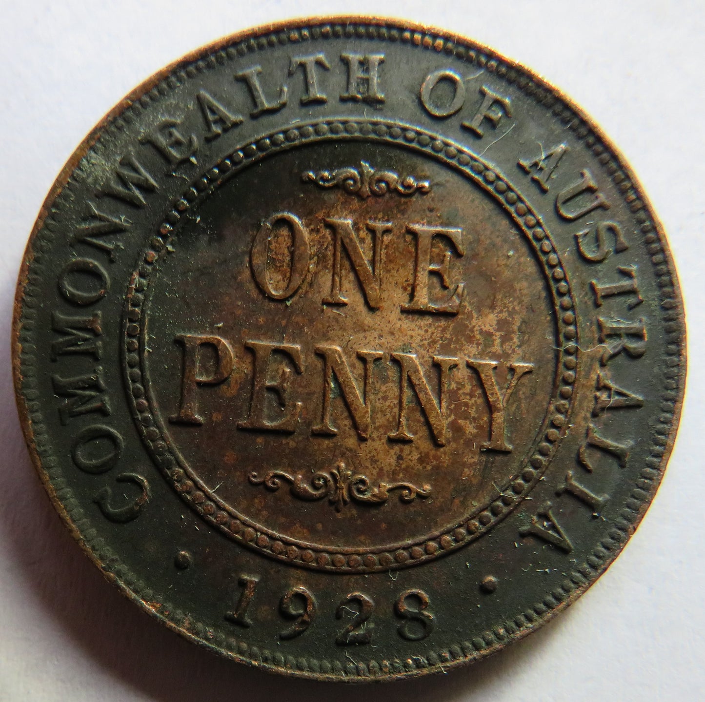 1928 King George V Australia One Penny Coin