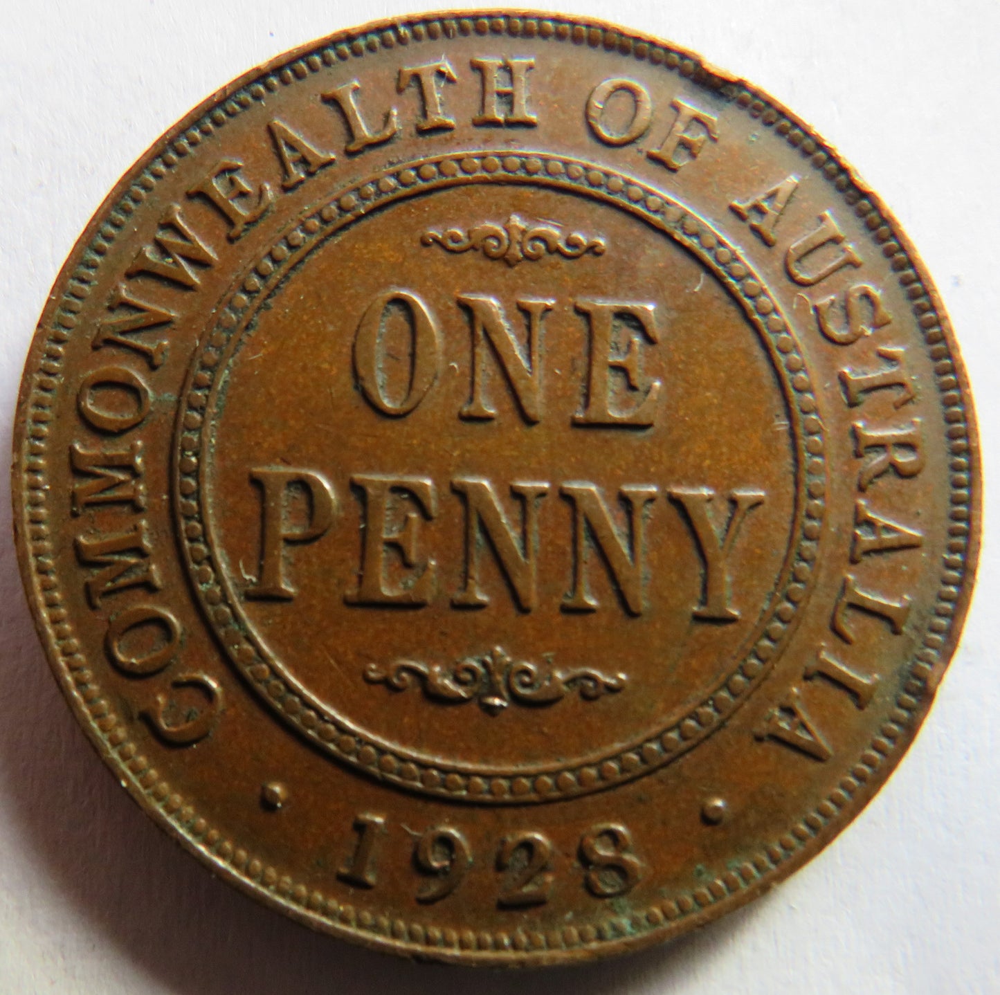 1928 King George V Australia One Penny Coin
