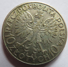 Load image into Gallery viewer, 1932 Poland Silver 10 Złotych Coin
