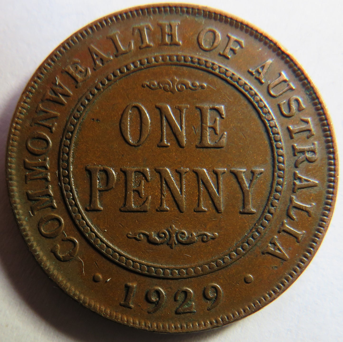 1929 King George V Australia One Penny Coin