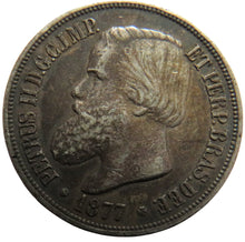 Load image into Gallery viewer, 1877 Brazil Silver 1000 Reis Coin
