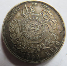 Load image into Gallery viewer, 1877 Brazil Silver 1000 Reis Coin
