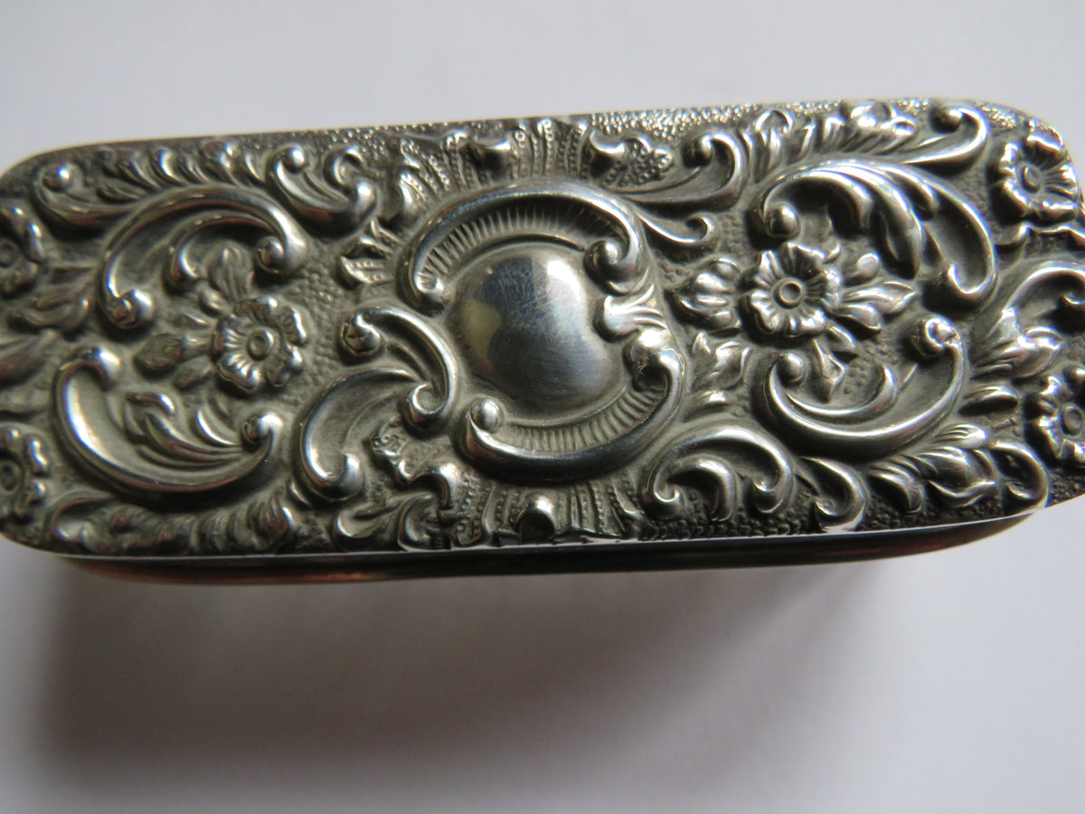 Antique Sterling Silver Lidded Glass Box Hallmarked Chester 1899