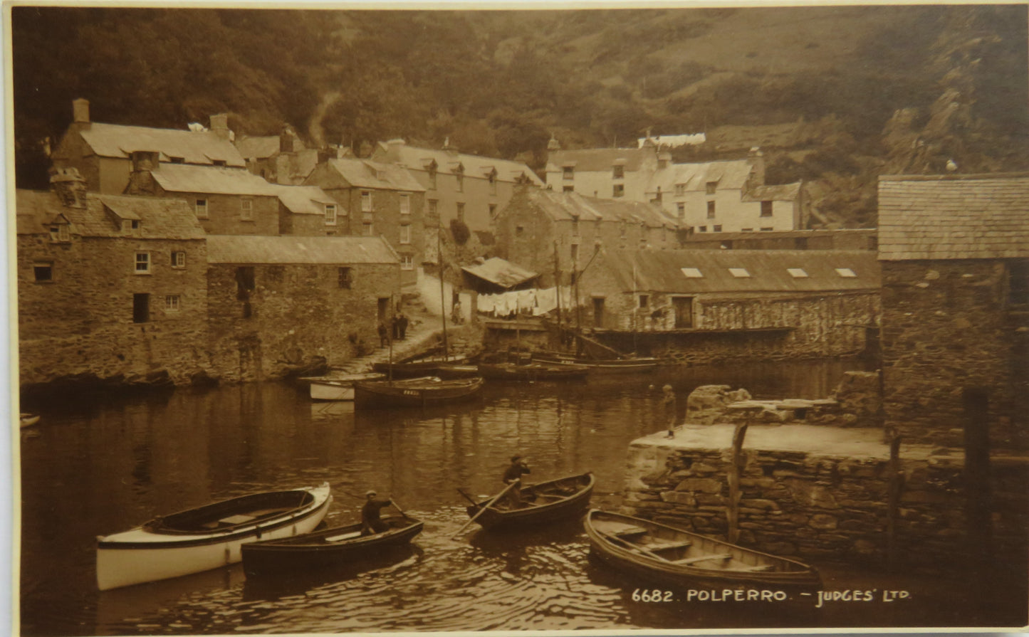 Vintage Postcard of Polperro