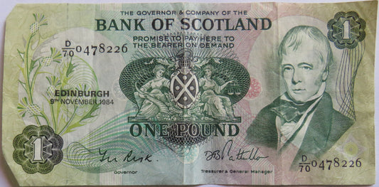 1984 Bank of Scotland £1 One Pound Banknote