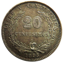 Load image into Gallery viewer, 1893 Uruguay Silver 20 Centesimos Coin In Higher Grade
