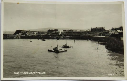 Vintage Postcard of The Harbour, Watchet