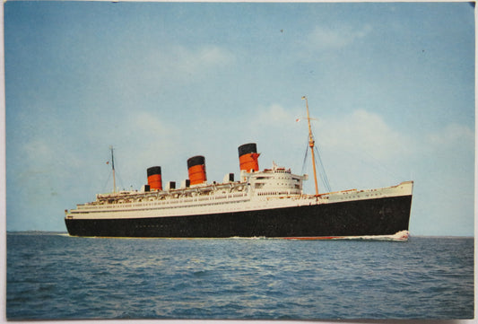 Vintage Shipping Postcard of R.M.S. Queen Mary Cunard Line