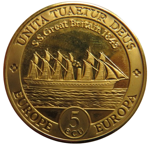 S.S. Great Britain 1843 - 1995 5 Ecu Europe Commemorative Medal