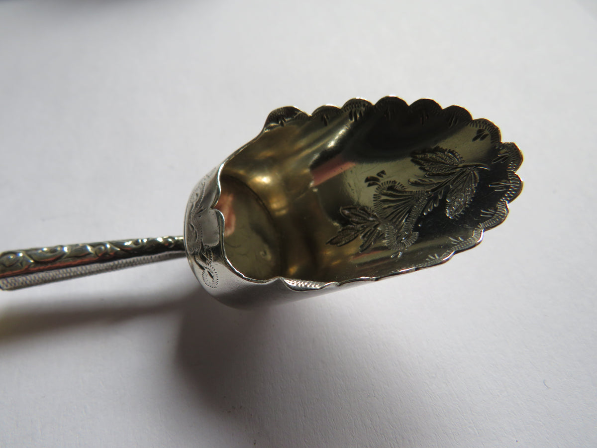 Antique Victorian Sterling Silver & Mother of Pearl Sugar Shovel Spoon Hallmarked Birmingham 1894