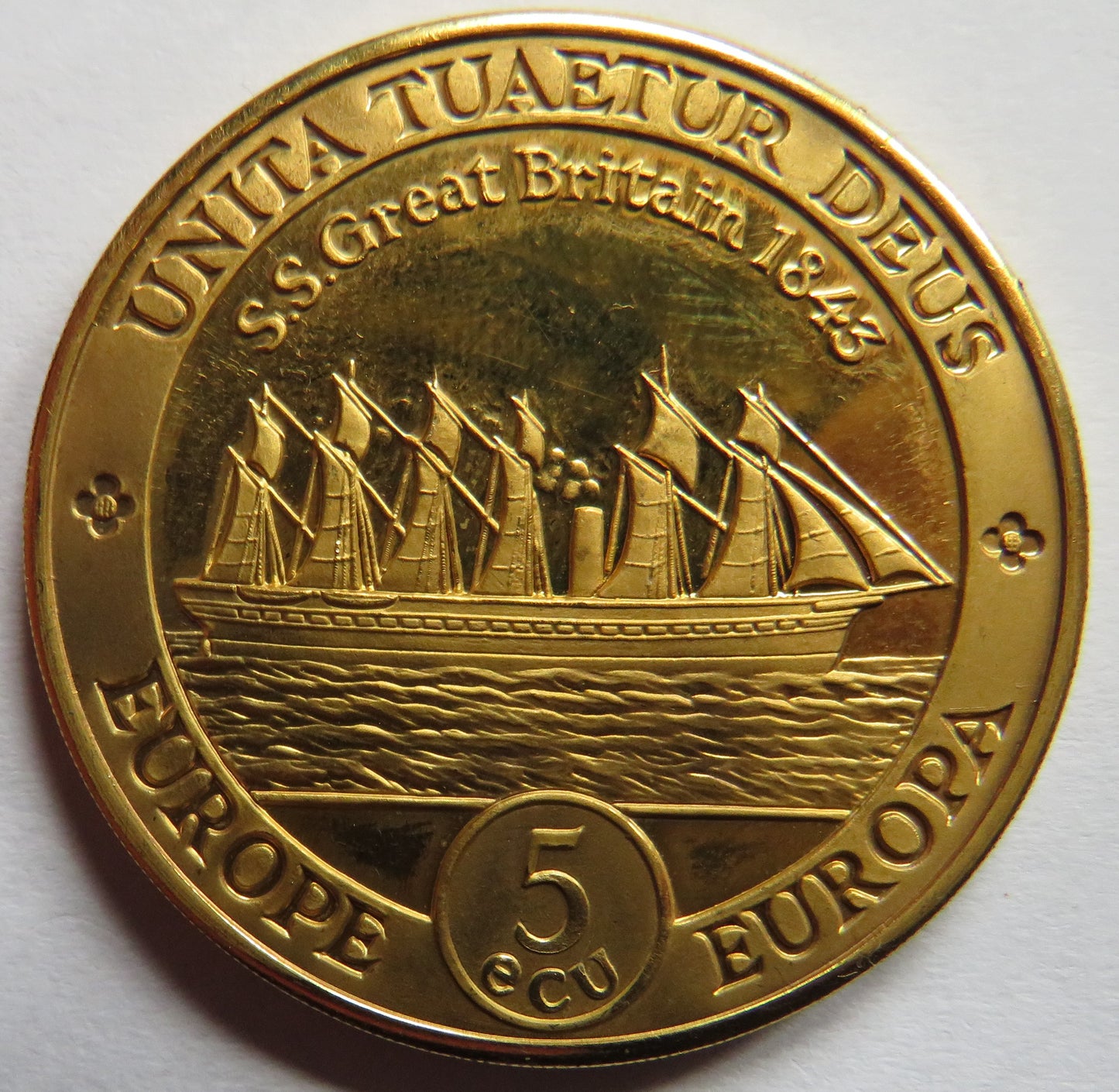 S.S. Great Britain 1843 - 1995 5 Ecu Europe Commemorative Medal