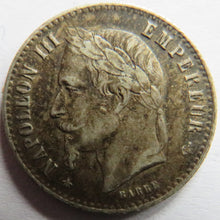 Load image into Gallery viewer, 1867-A France Napoleon III Silver 50 Centimes Coin
