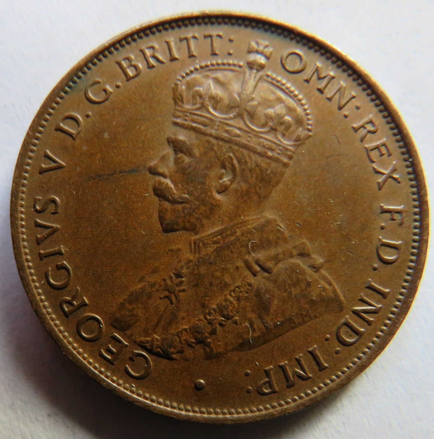 1934 King George V Australia One Penny Coin