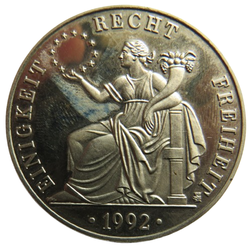 1992 Einigkeit Recht Freiheit Germany Europe Ecu Medal