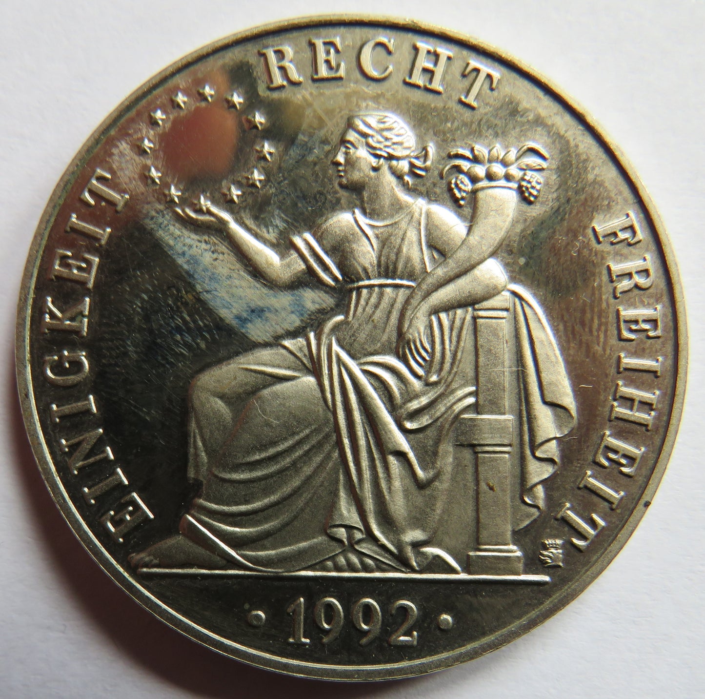 1992 Einigkeit Recht Freiheit Germany Europe Ecu Medal