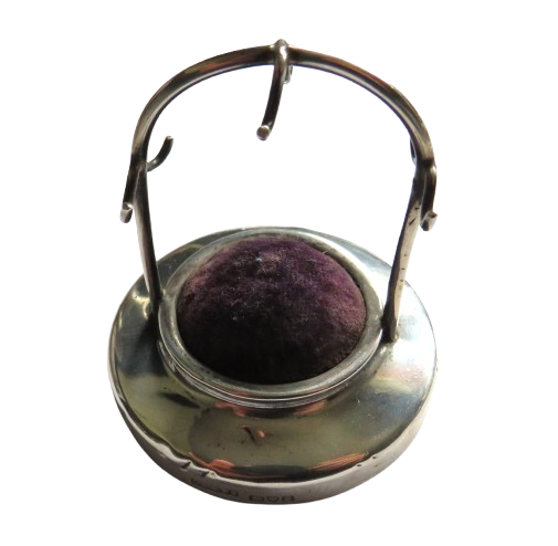Antique Silver Hat Pin Stand / Pin Cushion Hallmarked Chester 1904