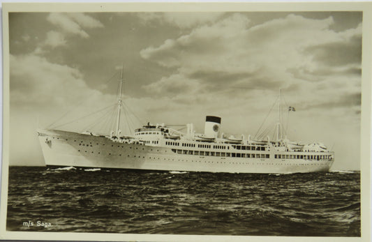 Vintage Shipping Postcard of M/S Saga Swedish Lloyd, Gothenburg