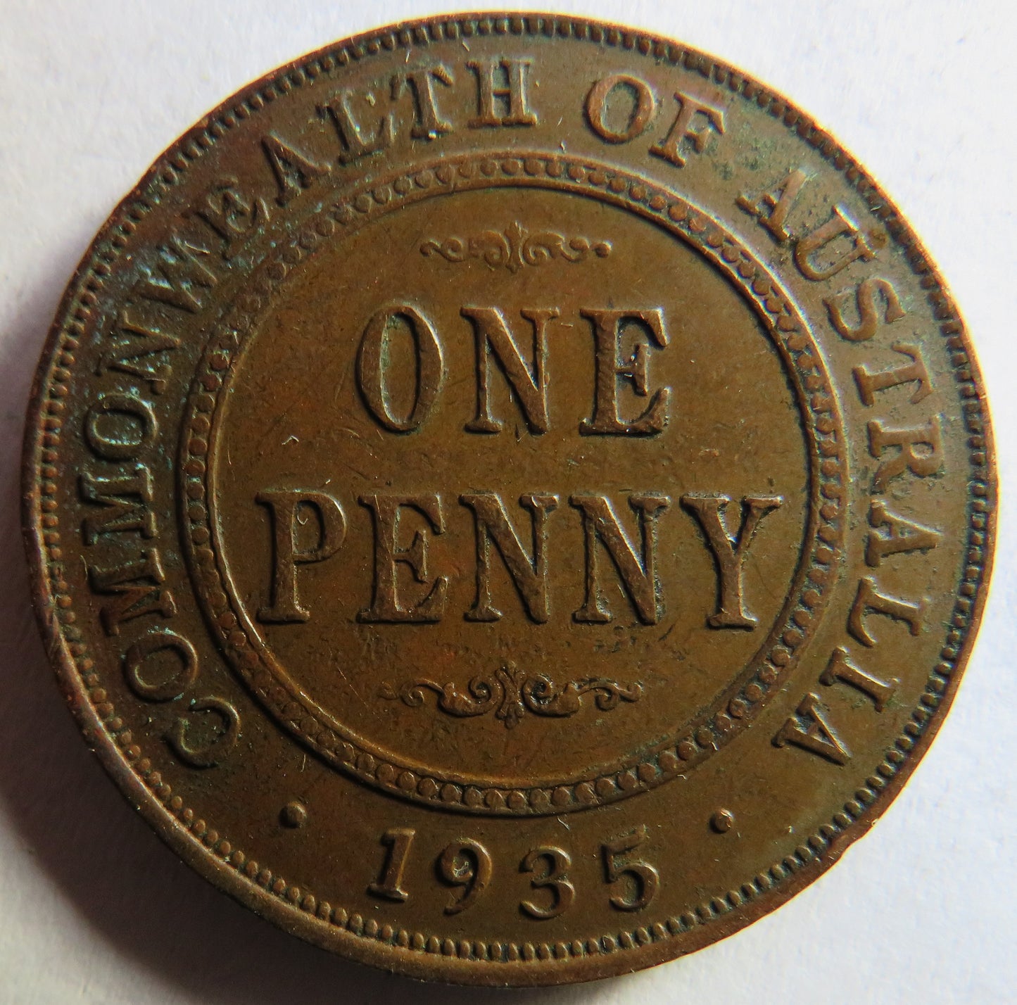 1935 King George V Australia One Penny Coin