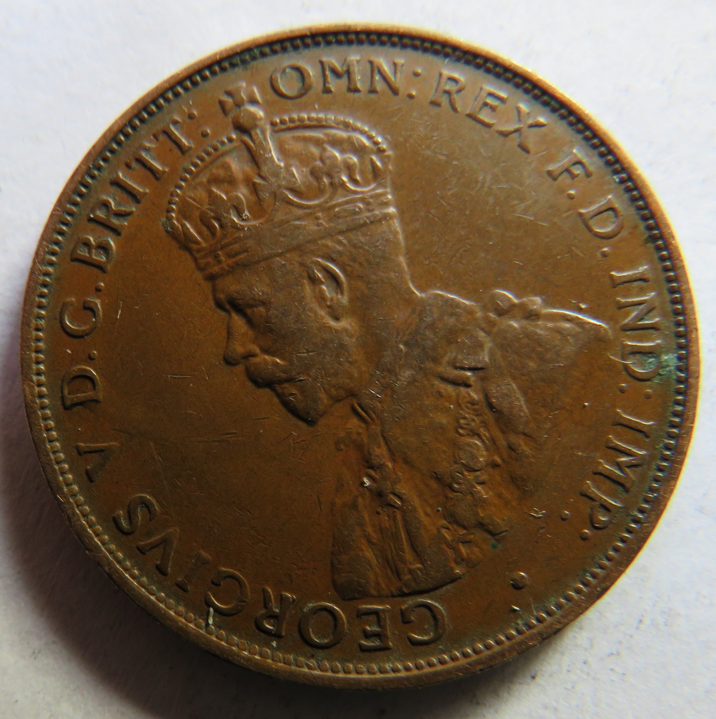 1935 King George V Australia One Penny Coin