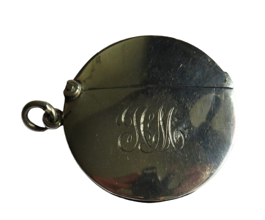 Antique Silver Circular Vest Case By William Neale Hallmarked Chester 1907