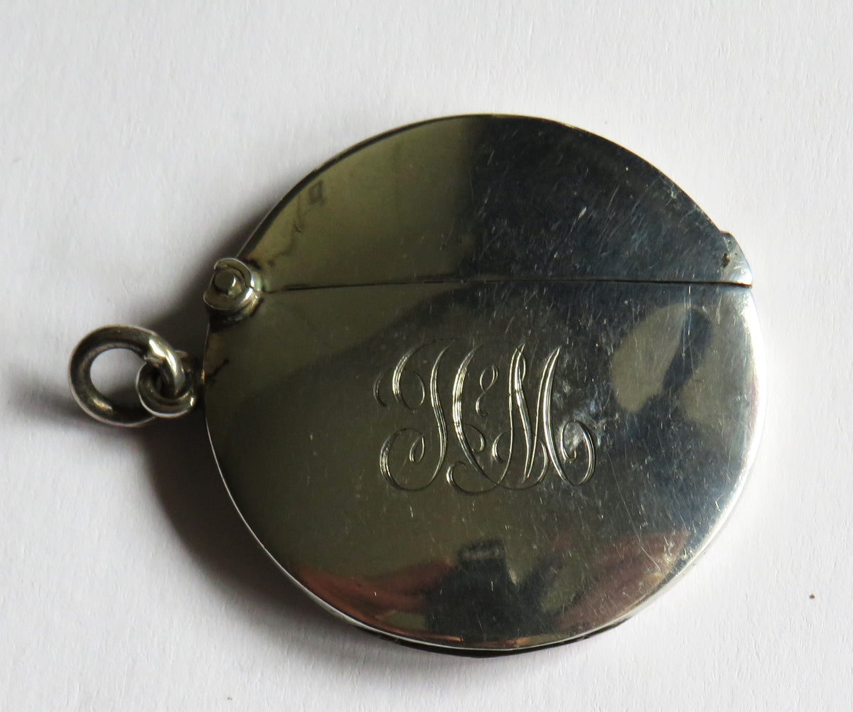 Antique Silver Circular Vest Case By William Neale Hallmarked Chester 1907