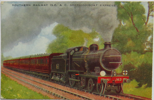 Vintage Postcard of Southern Railway (S.E. & C. Section) Boat Express 1926