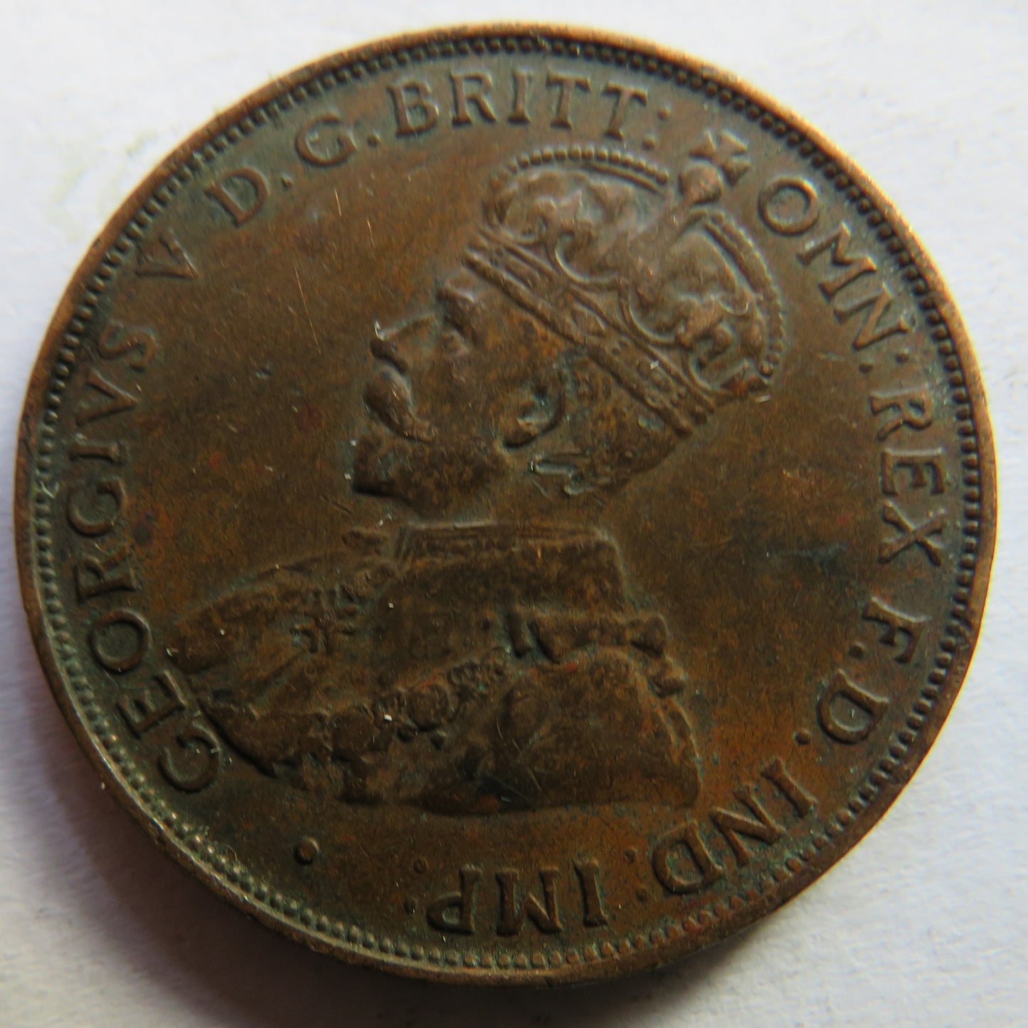 1936 King George V Australia One Penny Coin