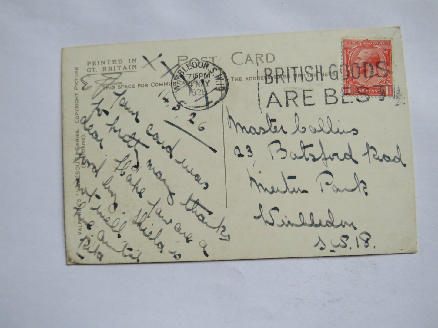 Vintage Postcard of Southern Railway (S.E. & C. Section) Boat Express 1926