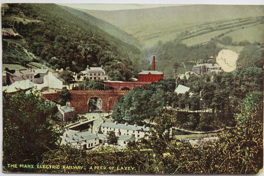 Vintage Postcard of The Manx Electric Railway, A Peed of Laxey 1906