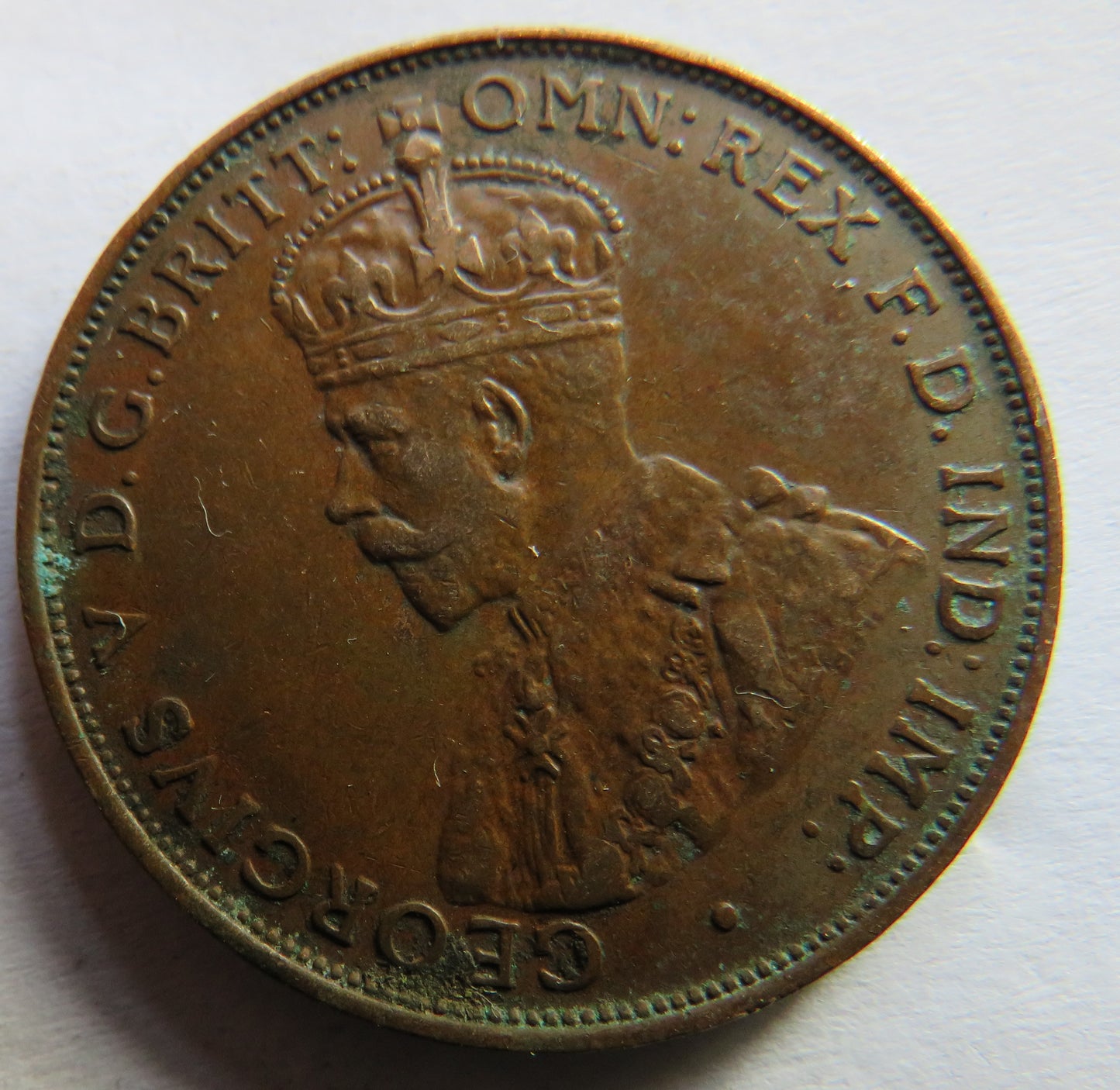 1936 King George V Australia One Penny Coin