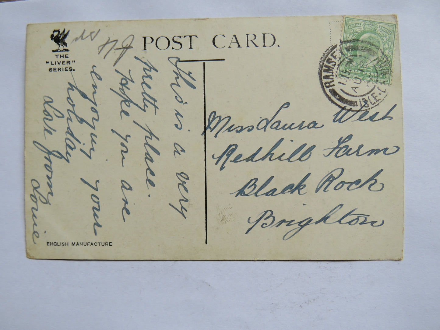 Vintage Postcard of The Manx Electric Railway, A Peed of Laxey 1906