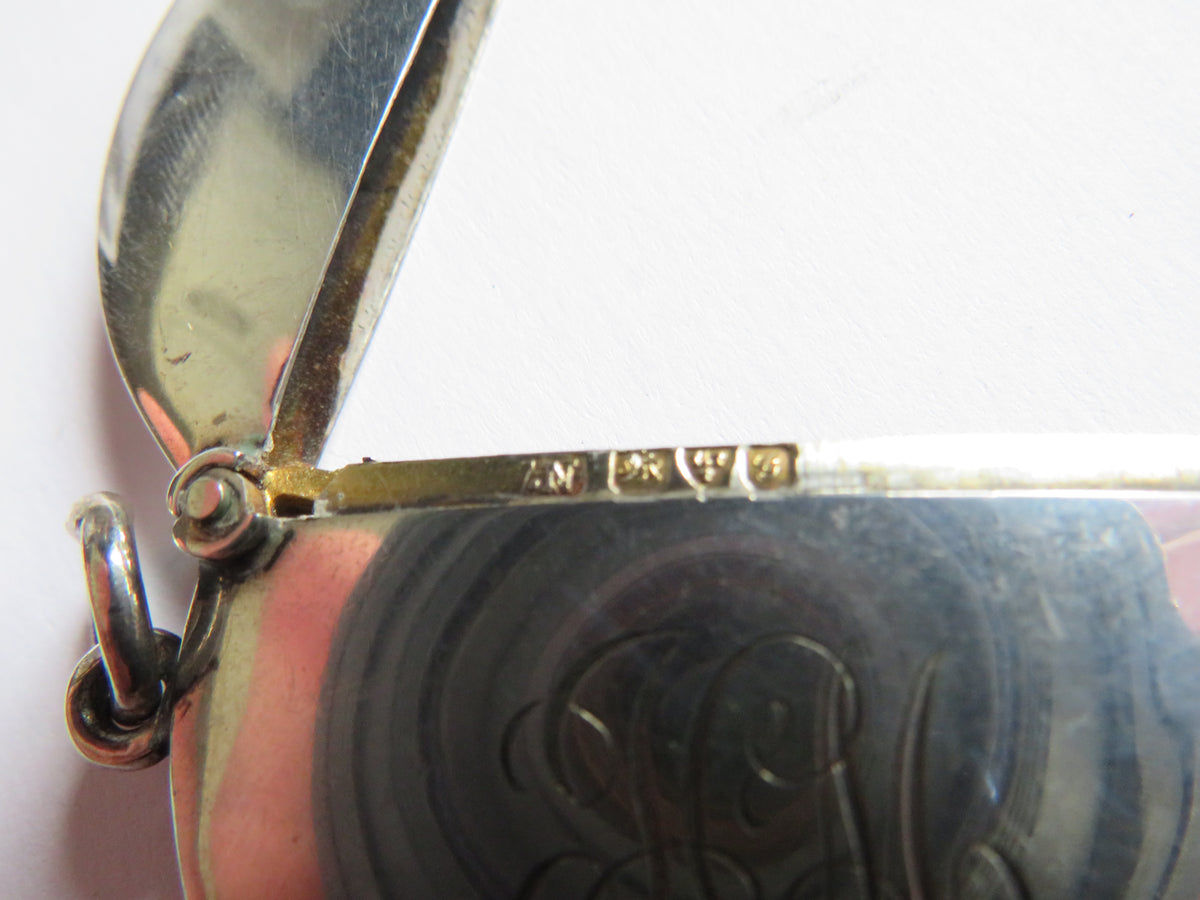 Antique Silver Circular Vest Case By William Neale Hallmarked Chester 1907