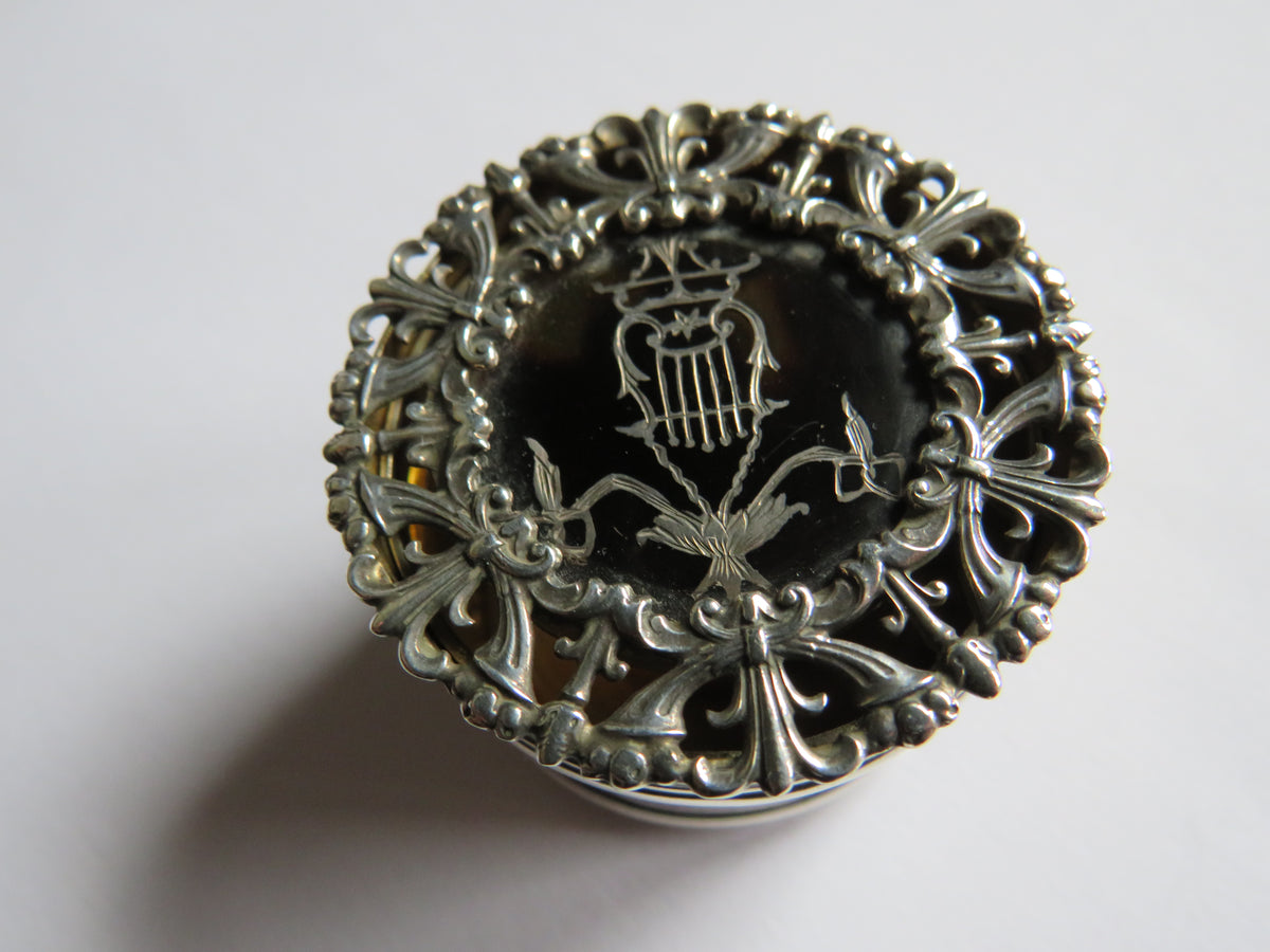 Antique Silver & Tortoise Shell Small Ornate Box Hallmarked London 1911