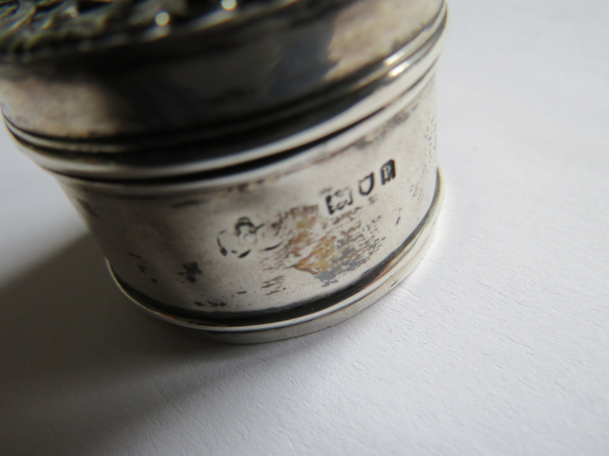 Antique Silver & Tortoise Shell Small Ornate Box Hallmarked London 1911