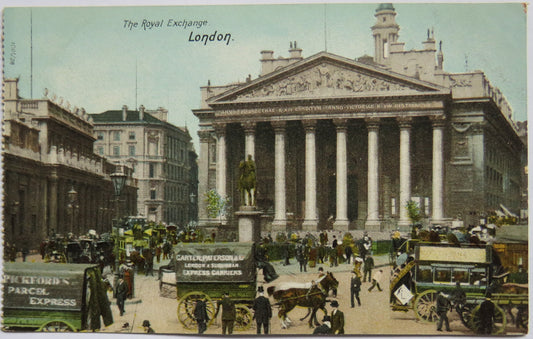Vintage Postcard of The Royal Exchange, London