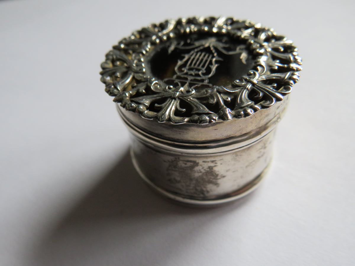 Antique Silver & Tortoise Shell Small Ornate Box Hallmarked London 1911