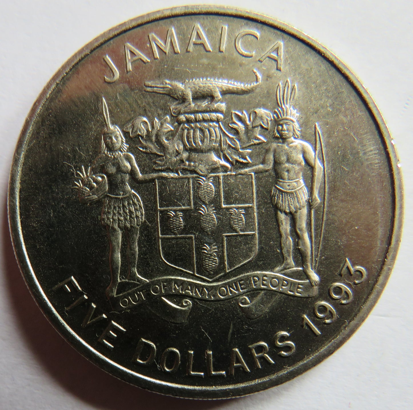 1993 Jamaica $5 Five Dollars Coin Norman W. Manley 100th Anniversary