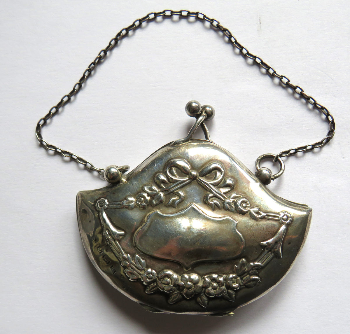 Antique Ornate Silver Purse Hallmarked Birmingham 1911