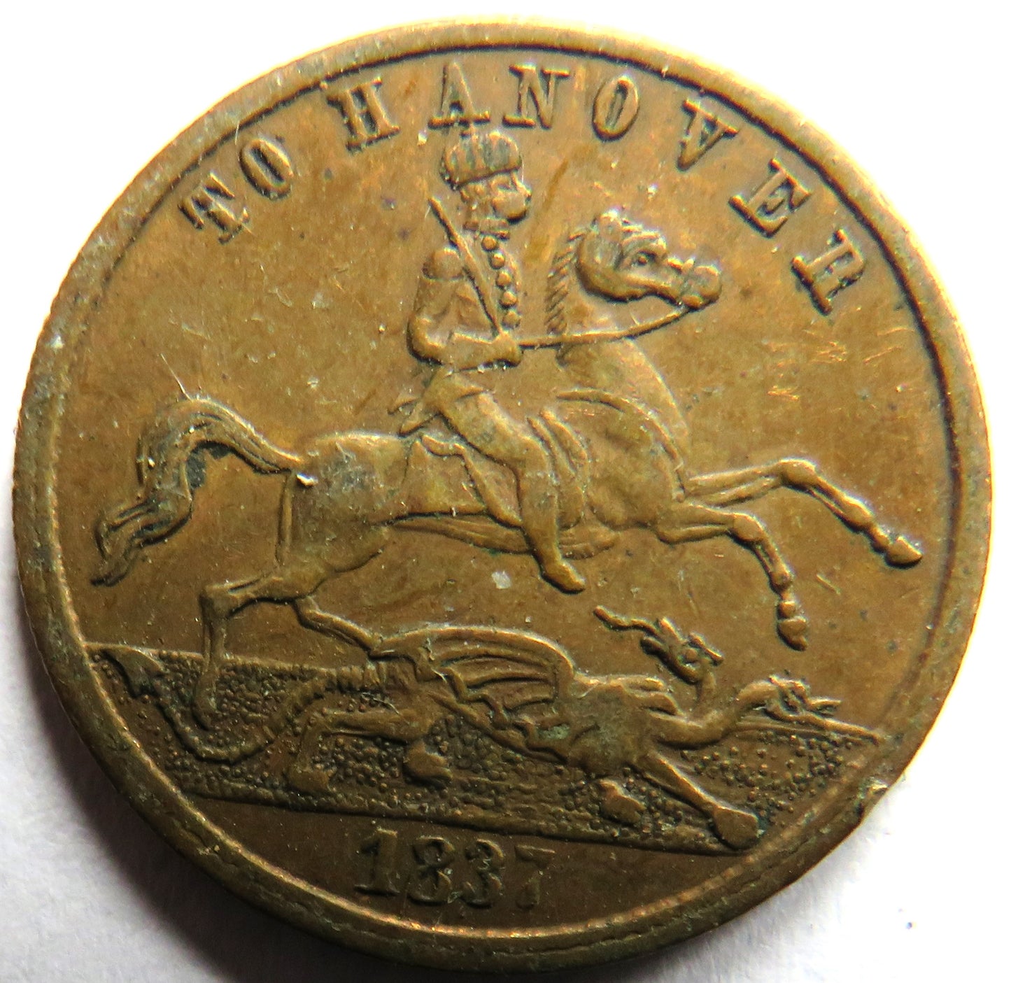 1837 Queen Victoria " To Hanover" Cumberland Jack Token