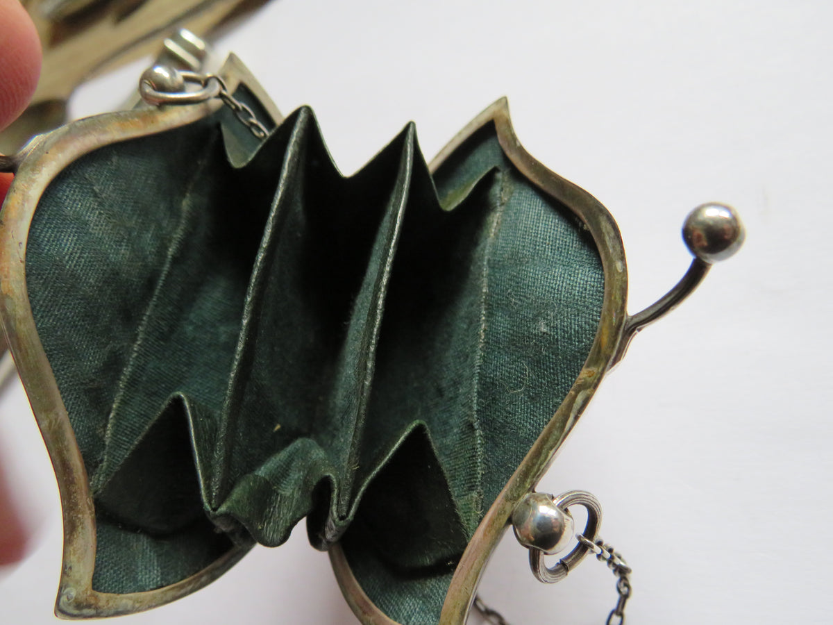 Antique Ornate Silver Purse Hallmarked Birmingham 1911