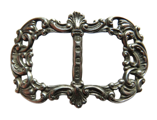 Ornate Antique Silver Buckle By Levi & Salaman Hallmarked Birmingham 1899