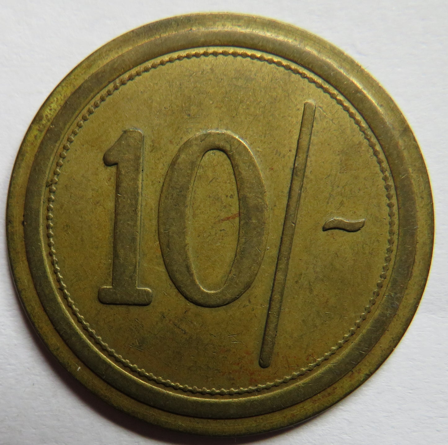 C & W Ltd 10/- Vintage Token