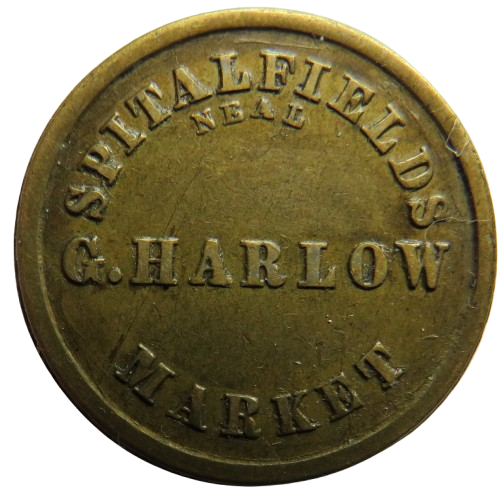 G. Harlow Spitalfields Market 1s One Shilling Token